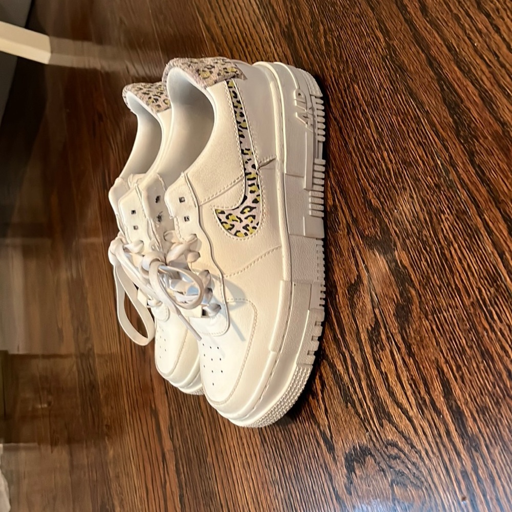 Lime green cheetah print Air Force 1